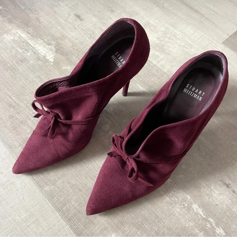 Stuart Weitzman Aokhi Pointy Suede Bootie Heel Women’s Size 8.5